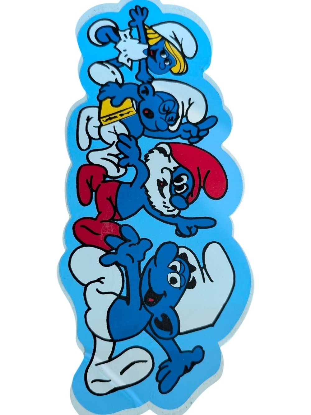 Vintage 1980s The Smurfs Collectible Vinyl Sticker / Decal